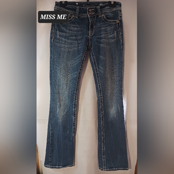 MISS ME BOOTCUT Denim Jeans Pants Womens Size 29 BLING! - Picture 1 of 15
